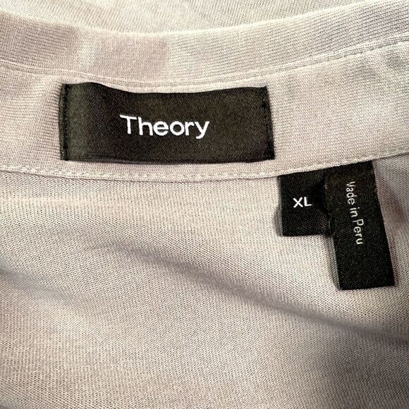 Theory Long Sleeve Gray Polo Shirt Size XL - Picture 5 of 6